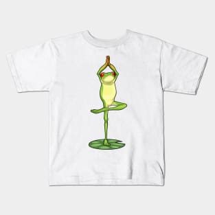 Frog Yoga Fitness Sports Kids T-Shirt